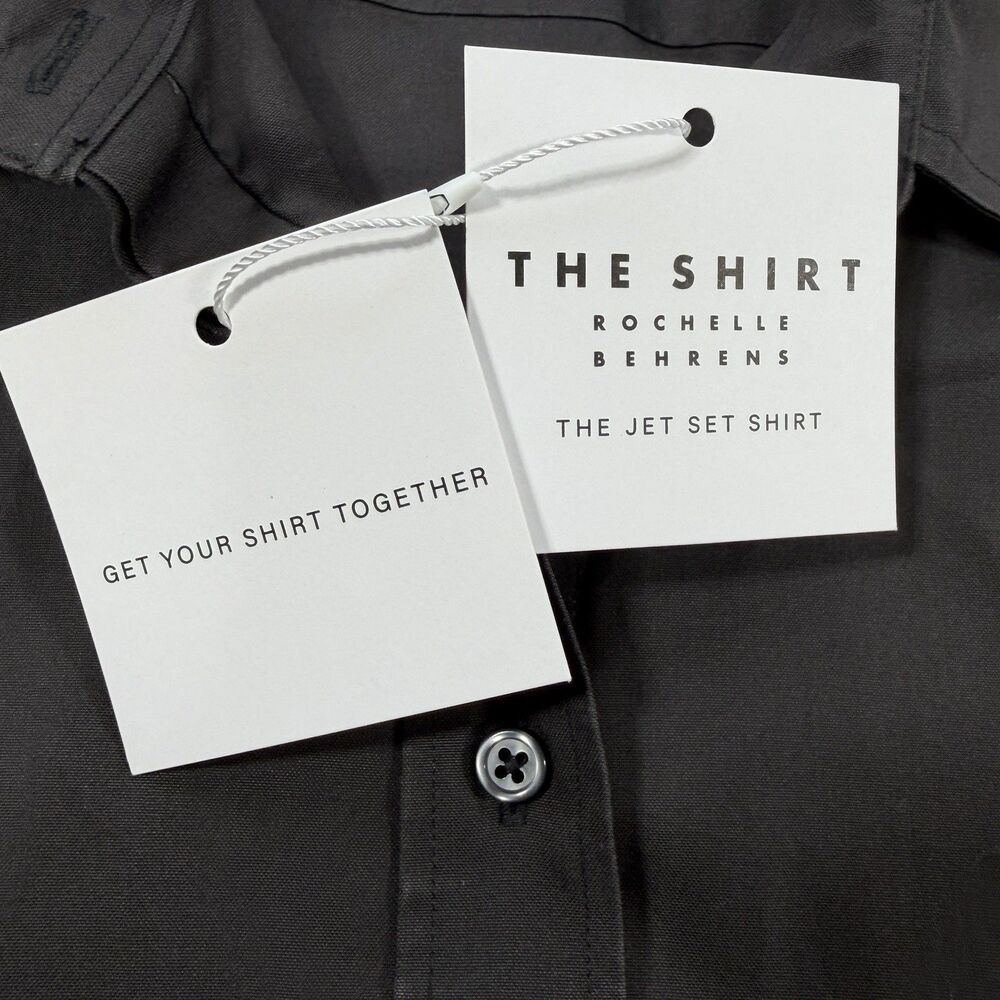 The Shirt Jet Set Icon Shirt Rochelle Behrens LARGE Black Button Up Minimalist - Picture 7 of 9